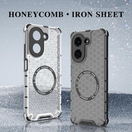 Противоударный чехол Honeycomb Magnetic Ring Shockproof на Xiaomi Redmi A5 4G 171.7mm / Poco C71 - красный