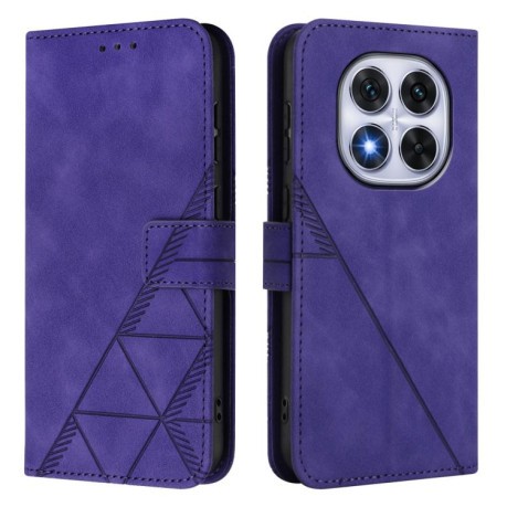Чохол-книжка Crossbody 3D Embossed Flip Leather на Xiaomi Poco X7 - фіолетовий