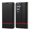 Чехол-книжка LCIMEEKE Carbon Fiber на Samsung Galaxy A57 5G — чёрный (вертикальный)