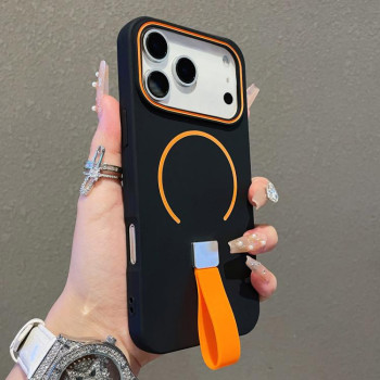 Магнітний чохол Skin-feel Magnetic TPU with Silicone Strap із силіконовим ремінцем на iPhone 18 Pro Max — чорний