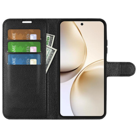 Чохол-книжка Litchi Texture Horizontal Flip Leather на Realme 14 Pro+ - чорний