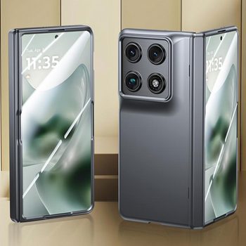 Чохол Escase з пружинним шарніром та вбудованою плівкою на Motorola Razr Fold 5G — сірий