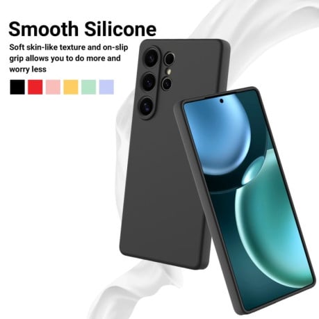 Силіконовий чохол Solid Color Liquid Silicone  для Samsung Galaxy S25 Ultra 5G - чорний