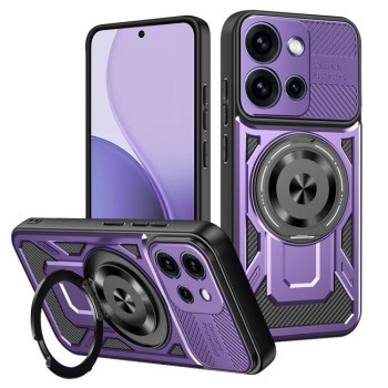 Ударостійкий чохол Armor Rotating Holder MagSafe на OPPO Reno15 Pro Global 5G — фіолетовий