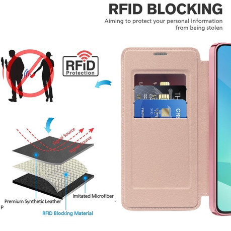 Чохол-книжка Shield MagSafe RFID Anti-theft Leather  для Samsung Galaxy A16 5G - рожевий
