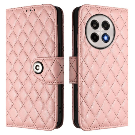Чохол-книжка Rhombic Texture Flip Leather для OnePlus 13R/Ace 5/Ace 5 Pro - рожевий