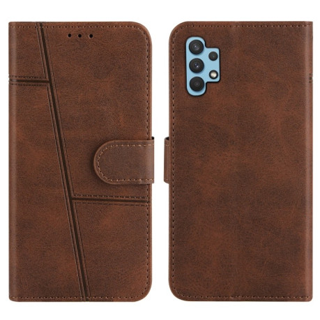 Чехол-книжка Stitching Calf Texture для Samsung Galaxy A32 4G - коричневый