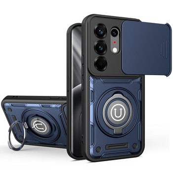 Противоударный чехол Camera Sliding на Tecno Camon 50 Pro 4G / 50 Ultra 5G — королевский синий