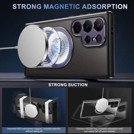 Протиударний чохол Heat Dissipation Aromatherapy MagSafe Holder  для Samsung Galaxy S25 Ultra 5G - фіолетовий