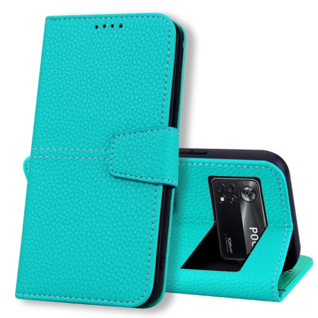 Чохол-книжка Litchi RFID Leather для Xiaomi Poco M4 Pro 4G - синій