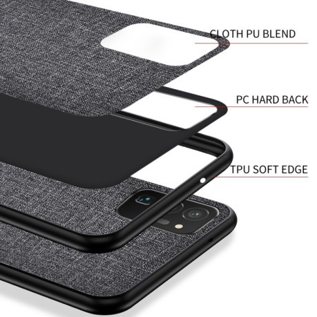 Противоударный чехол Cloth Texture на Samsung Galaxy S20 FE - черный