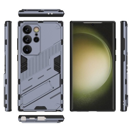 Противоударный чехол Punk Armor для Samsung Galaxy S24 Ultra 5G - серый