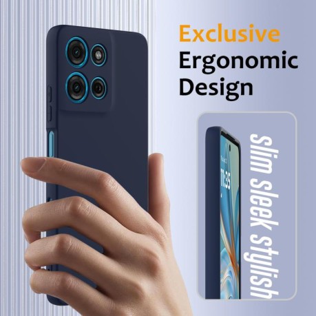 Силиконовый чехол Shockproof Silicone Magsafe для Motorola Moto G75 5G - синий