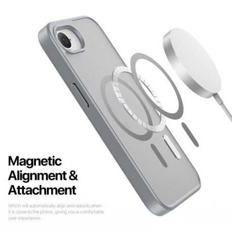 Чехол-книжка DUX DUCIS Yind Series MagSafe TPU Hybrid PC на  для iPhone 16e - серый