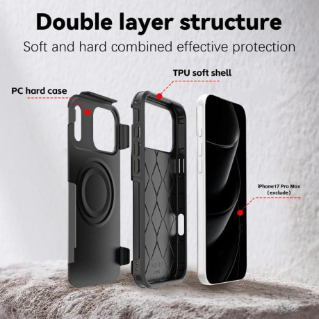 Противоударный чехол RedPepper Armor Magsafe PC Hybrid TPU для iPhone 17 Pro Max - черный