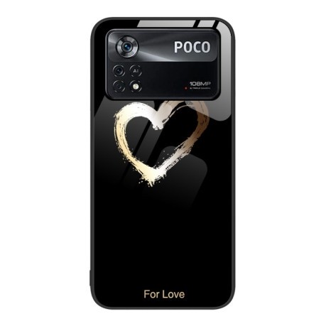 Чехол Colorful Painted Glass Xiaomi Poco X4 Pro 5G - Black Love