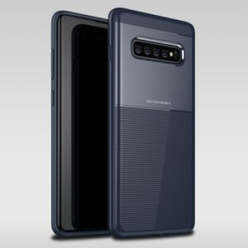 Ударозащитный чехол UNBREANK Carbon на Samsung Galaxy S10+ / Plus - нави