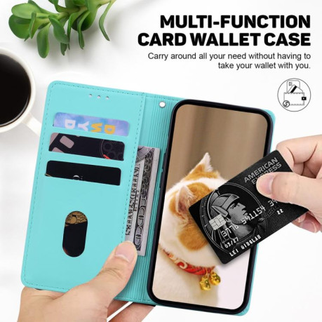 Чохол-книжка Cute Cats RFID Leather для Xiaomi Redmi Note 14 4G 164.84mm - зелений