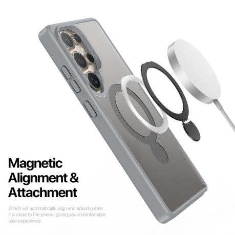 Чехол DUX DUCIS Yind Series MagSafe TPU Hybrid PC на Samsung Galaxy S25 Ultra 5G - серый