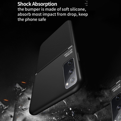 Протиударний чохол Tilt Strip Grain на Samsung Galaxy S20 FE - чорний
