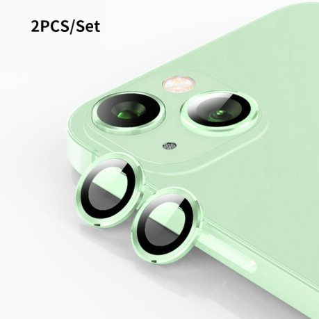 Захисне скло на камеру ENKAY 9H Aluminium для iPhone 15/15 Plus - зелене