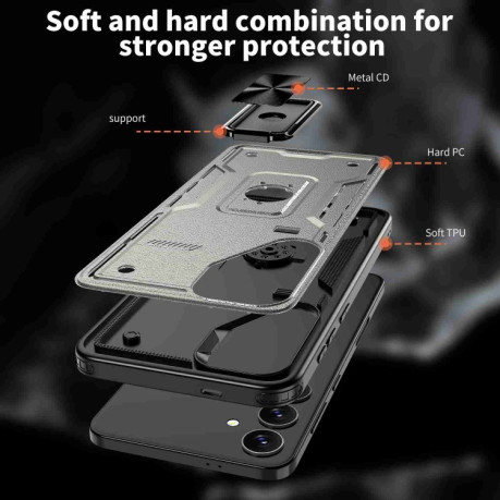 Протиударний чохол HMC 360 Degree Rotating Holder для Samsung Galaxy S25+ 5G - сірий