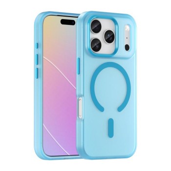 Противоударный чехол MagSafe Frosted Translucent TPU + PC на iPhone 18 Pro — синий