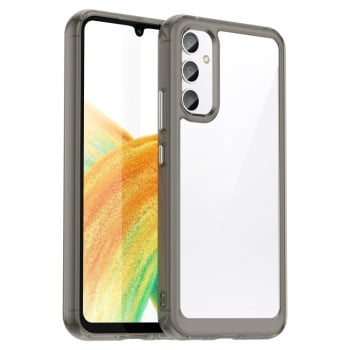 Противоударный чехол  Colorful Acrylic Series с цветной силиконовой боковиной на Samsung Galaxy A34 5G - серый