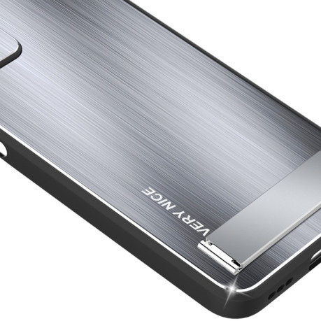 Противоударный чехол Metal Brushed with Holder для Xiaomi Redmi Note 12 Pro+ - черный
