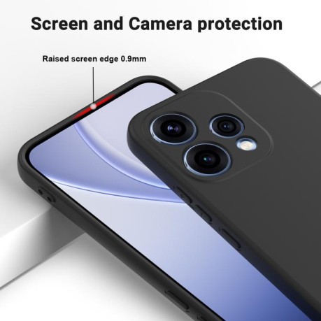 Силиконовый чехол Solid Color Liquid Silicone для OPPO Reno15 5G Global — чёрный