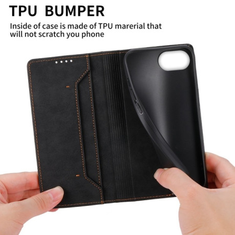 Чохол-книжка Business Solid Color Magnetic RFID Leather для iPhone 16e - чорний
