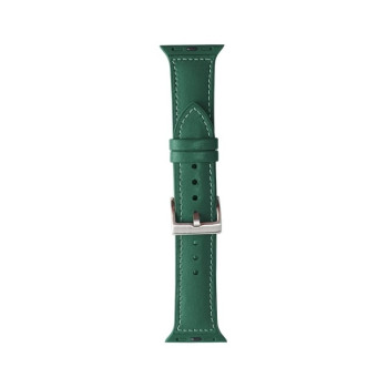 Кожаный ремешок Mutural Leather на Apple Watch 42/44mm - зеленый