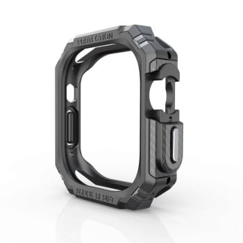 Протиударна накладка Carbon Fiber Contrast Color для Apple Watch Ultra 49mm - чорно-срібляста