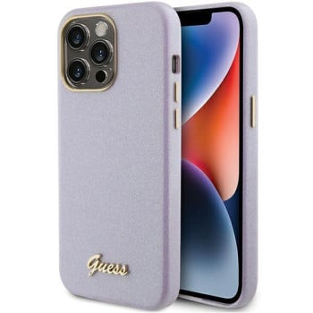 Оригинальный чехол Guess Glitter Glossy Script на iPhone 15 Pro Max - lilac