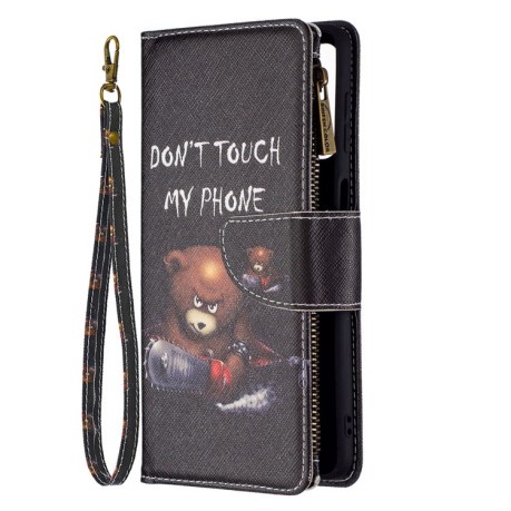 Чохол-гаманець Colored Drawing Pattern Zipper для Samsung Galaxy M52 5G - Bear