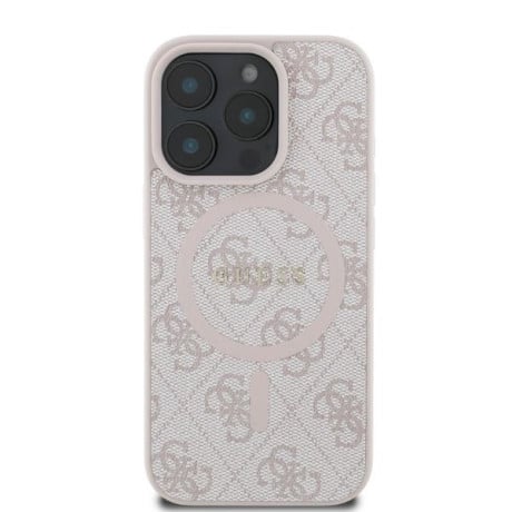 Оригинальный чехол Guess 4G Ring Classic Logo MagSafe для iPhone 16 Pro Max - Pink