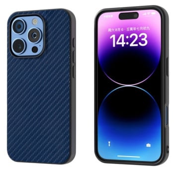 Ударозащитный чехол Carbon Fiber Texture Protective на iPhone 16 Pro Max - синий