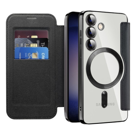 Чохол-книжка Shield MagSafe RFID Anti-theft Leather  для Samsung Galaxy S25 5G - чорний