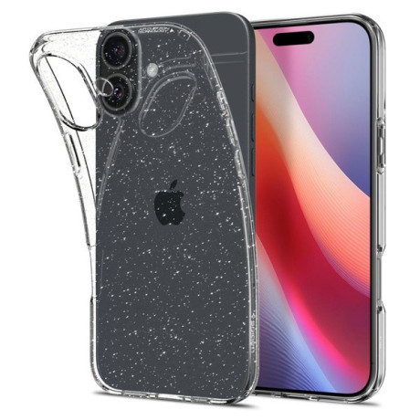 Оригинальный чехол Spigen Liquid Crystal на iPhone 16 Plus - Clear Glitter