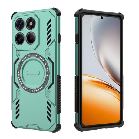 Противоударный чехол Butterfly Armor MagSafe Magnetic Ring Shockproof для Motorola Edge 60 Pro 5G - зеленый