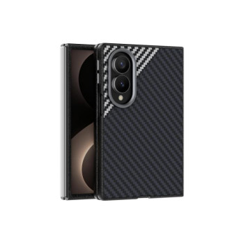 Карбоновий чохол ABEEL C Carbon Fiber Series фактура 6D Micro Relief з MagSafe на Samsung Galaxy Fold8 5G — чорний/сірий