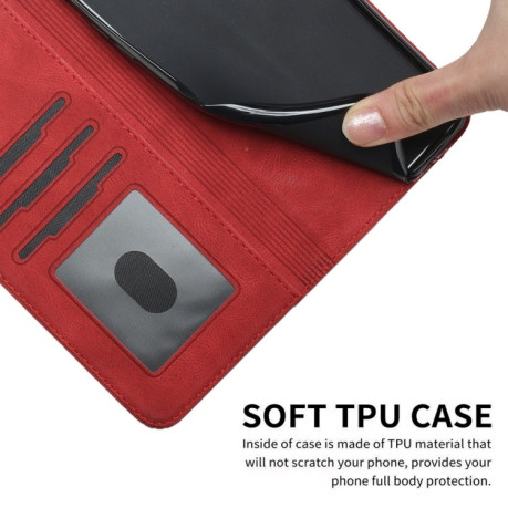 Чехол-книжка Cubic Skin Feel Flip Leather на Xiaomi Redmi Note 14 Pro+ 5G - красный