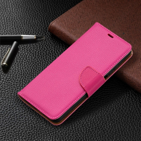 Чехол-книжка Litchi Texture Pure Color на Xiaomi Mi 10T Lite - розовый