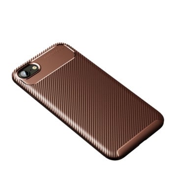 Ударозахисний чохол HMC Carbon Fiber Texture на iPhone SE 3/2 2022/2020/7/8- коричневий