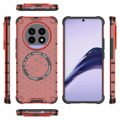 Протиударний чохол Honeycomb Magnetic Ring Shockproof на Realme 13 Pro 5G Global - червоний