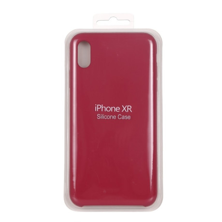 Противоударный чехол Liquid Silicone для iPhone XR - пурпурно-красный
