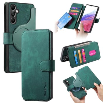 Чохол-книжка CaseNeo MagSafe RFID Anti-theft Retro Leather на Galaxy A27 5G — зелений