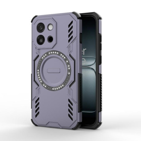 Противоударный чехол Butterfly Armor MagSafe Magnetic Ring Shockproof для OnePlus 13T - фіолетовий
