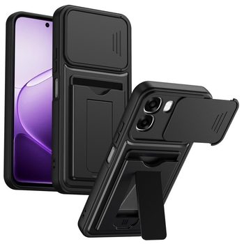 Чохол Escase з відділенням на карт і слайдером камери на OPPO A6 4G / A6 5G / A6x 4G / A6x 5G — чорний