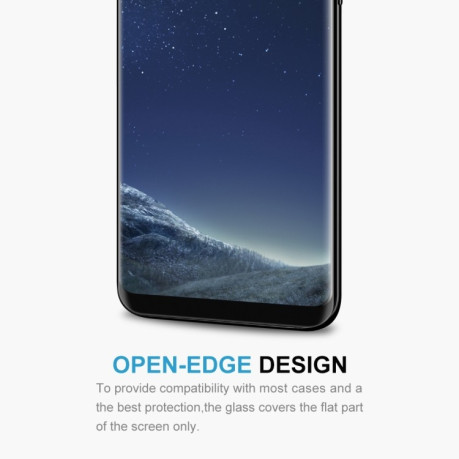Защитное стекло 3D с изогнутыми краями 0.26mm 9H подходит ко всем чехлам для Samsung Galaxy S8+/ G955 - черное